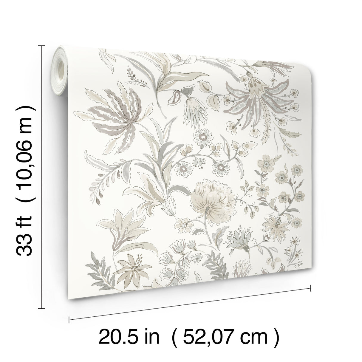 Teonna Light Grey by A-Street Prints Floral Stripe Wallpaper – A-Street Prints 4147-27400