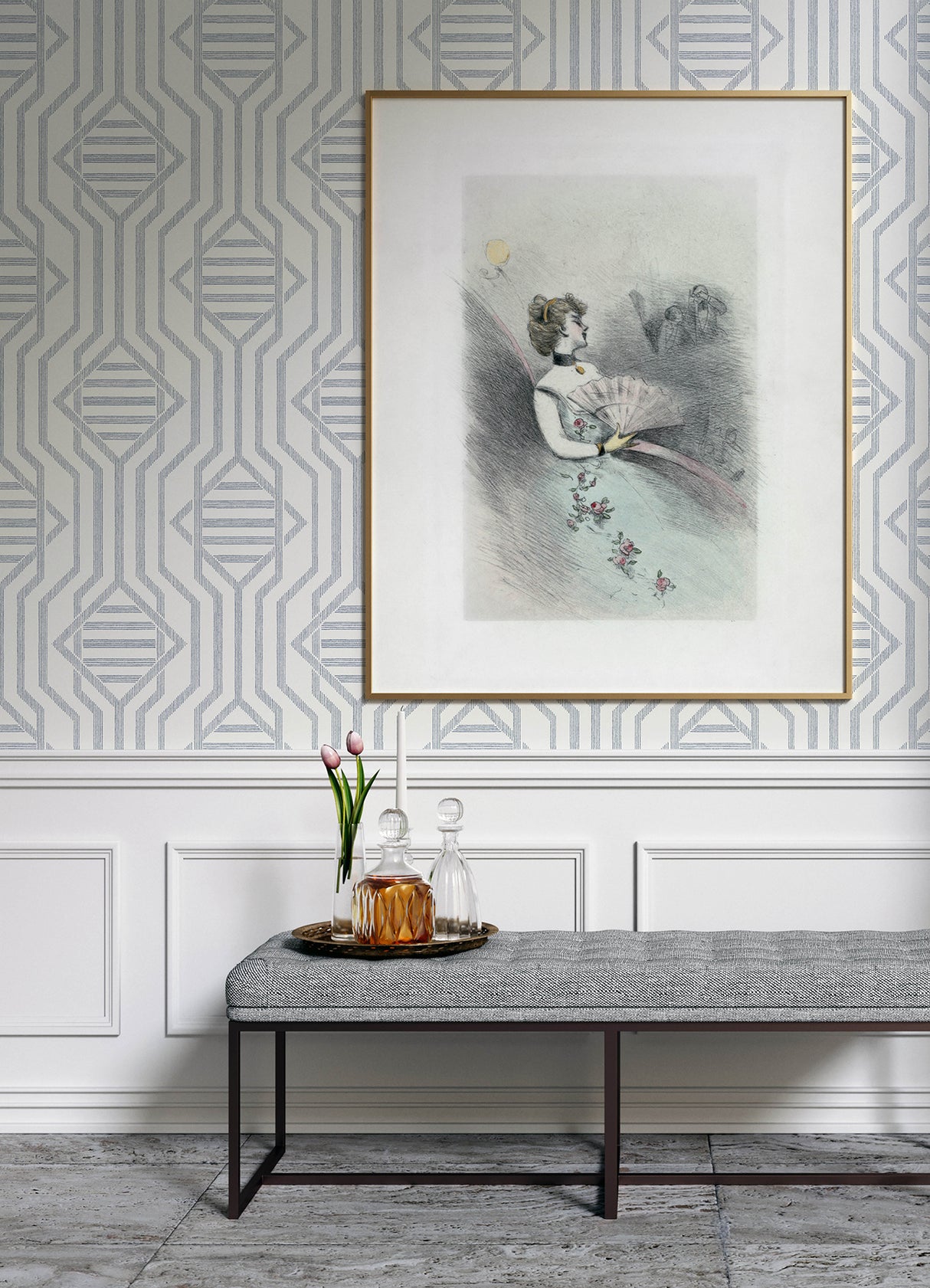 Essex Dark Blue by A-Street Prints Geometric Wallpaper – A-Street Prints 4147-27403