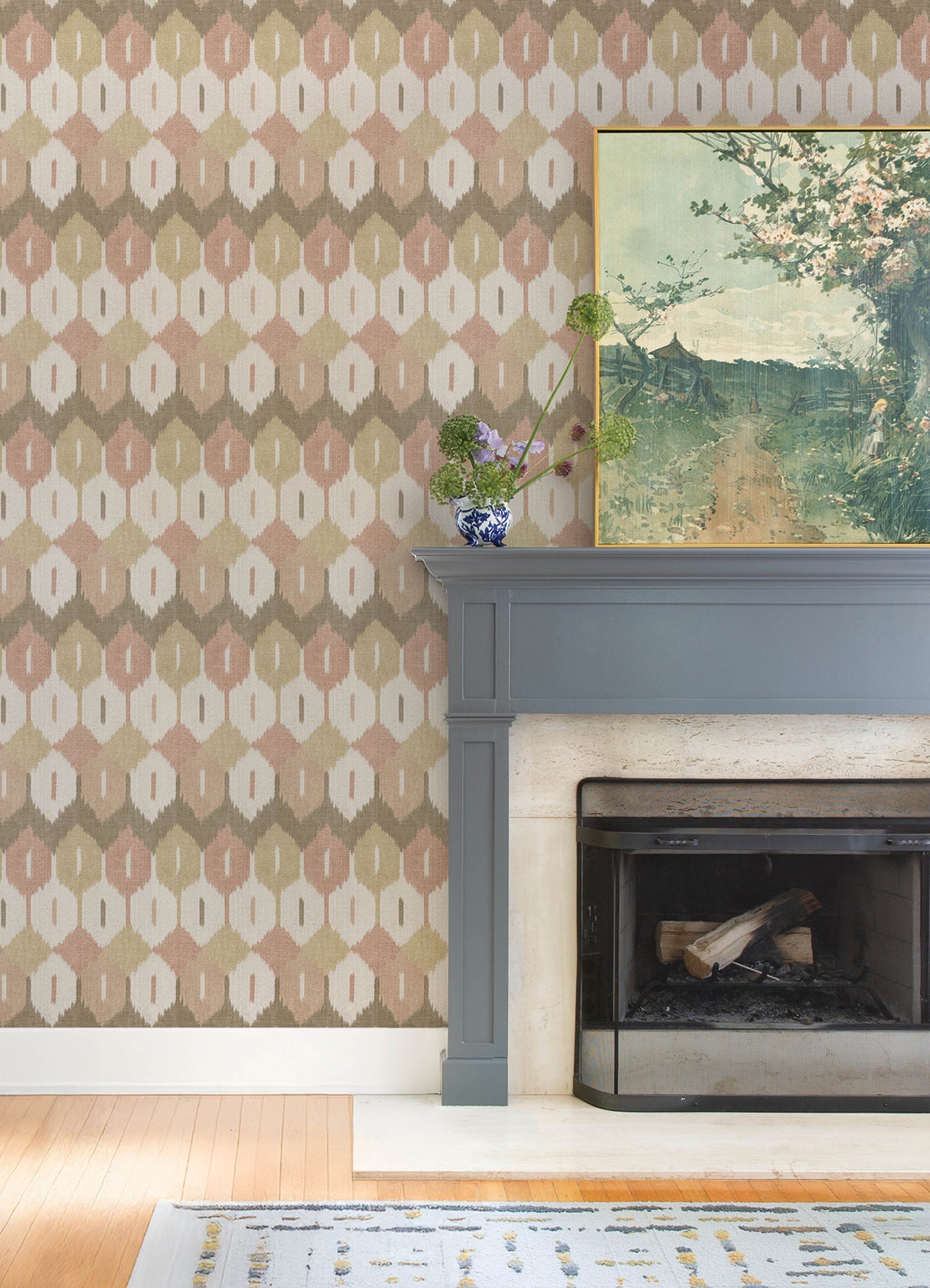 Abilene Apricot by A-Street Prints Ikat Wallpaper – A-Street Prints 4147-27408