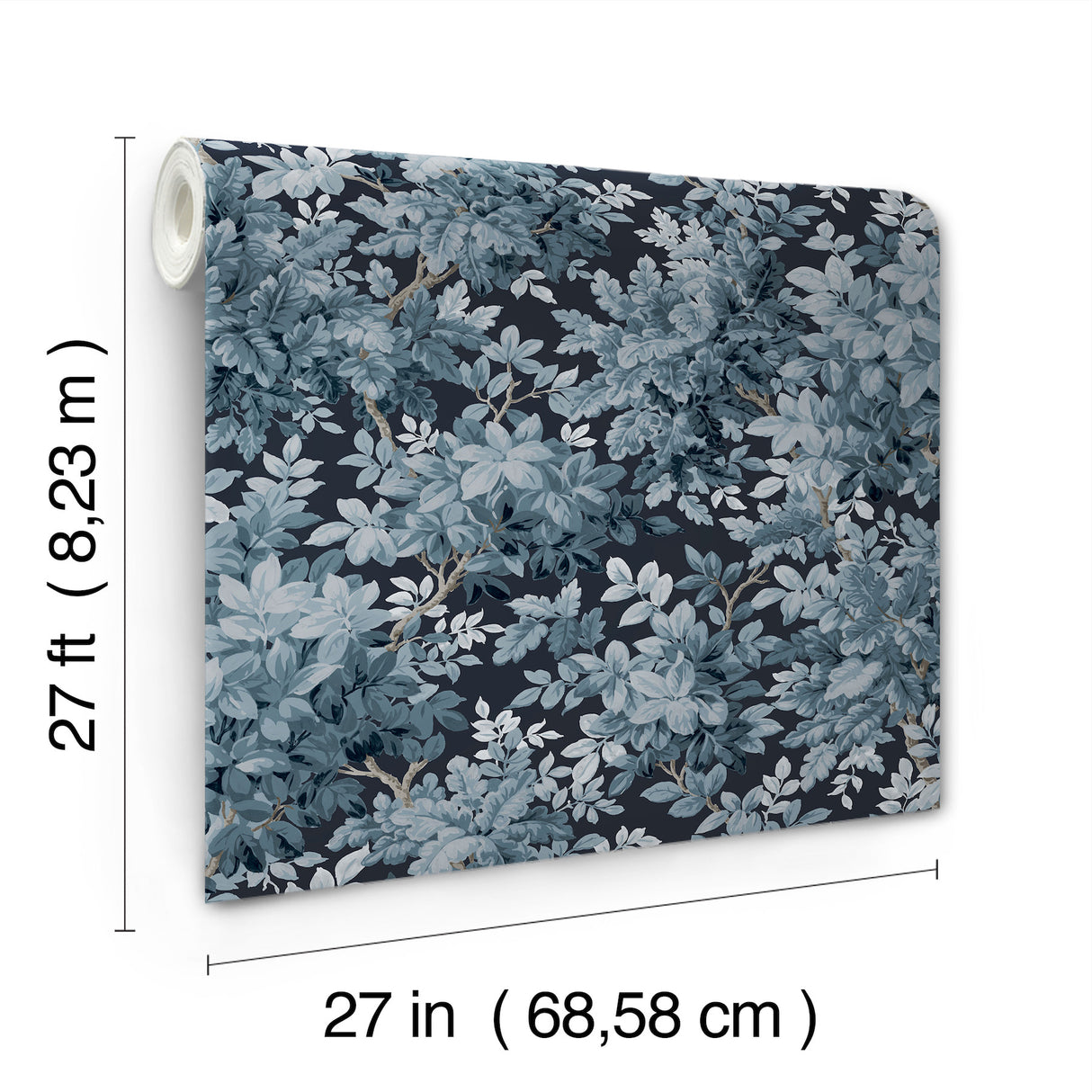 Greenwood Dark Blue by A-Street Prints Deciduous Wallpaper – A-Street Prints 4147-80003