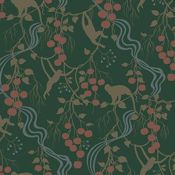 Linden Dark Green Jungle Canopy Wallpaper by A-Street Prints, SKU 4147-80008