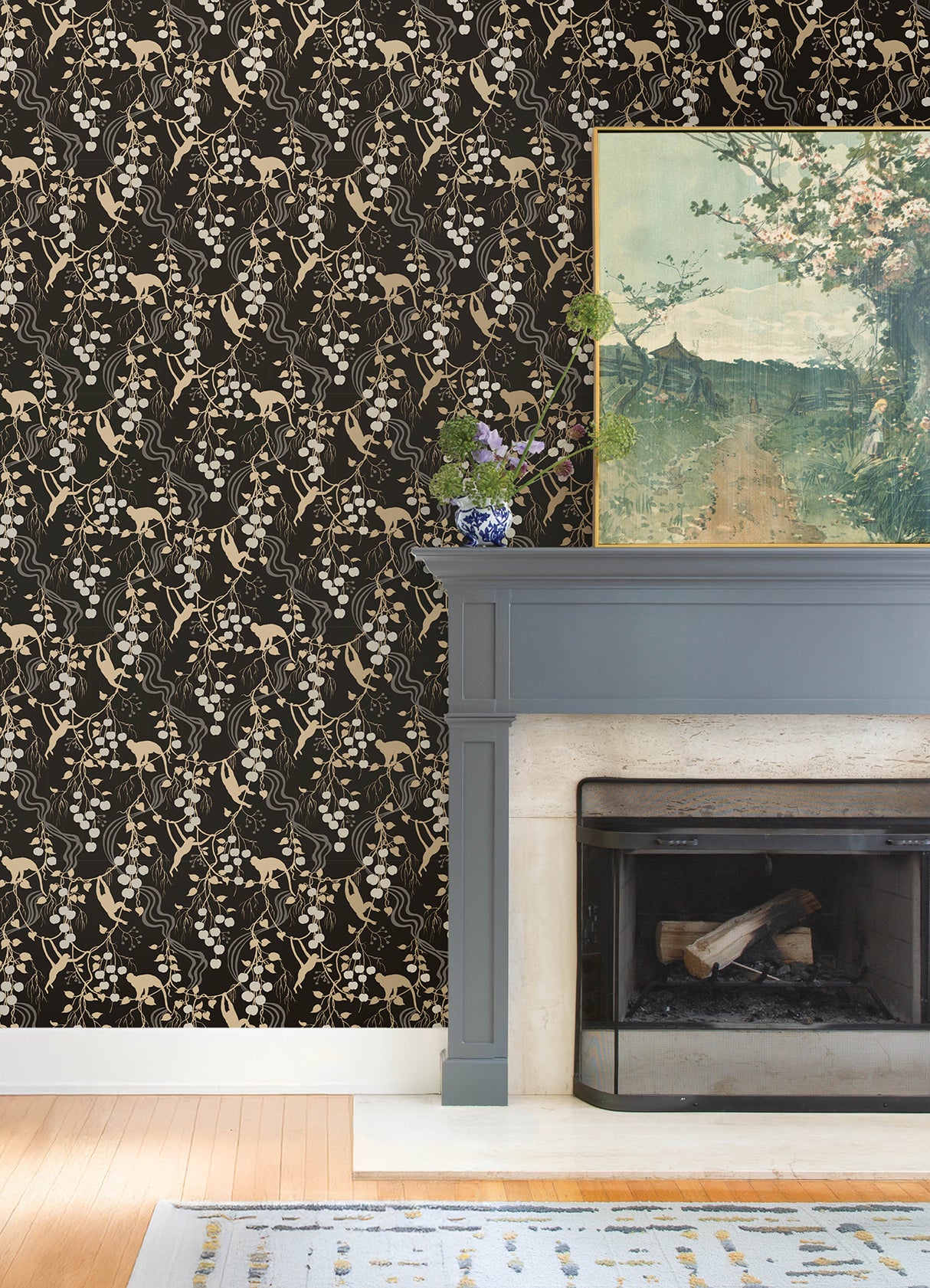 Linden Black by A-Street Prints Jungle Canopy Wallpaper – A-Street Prints 4147-80009