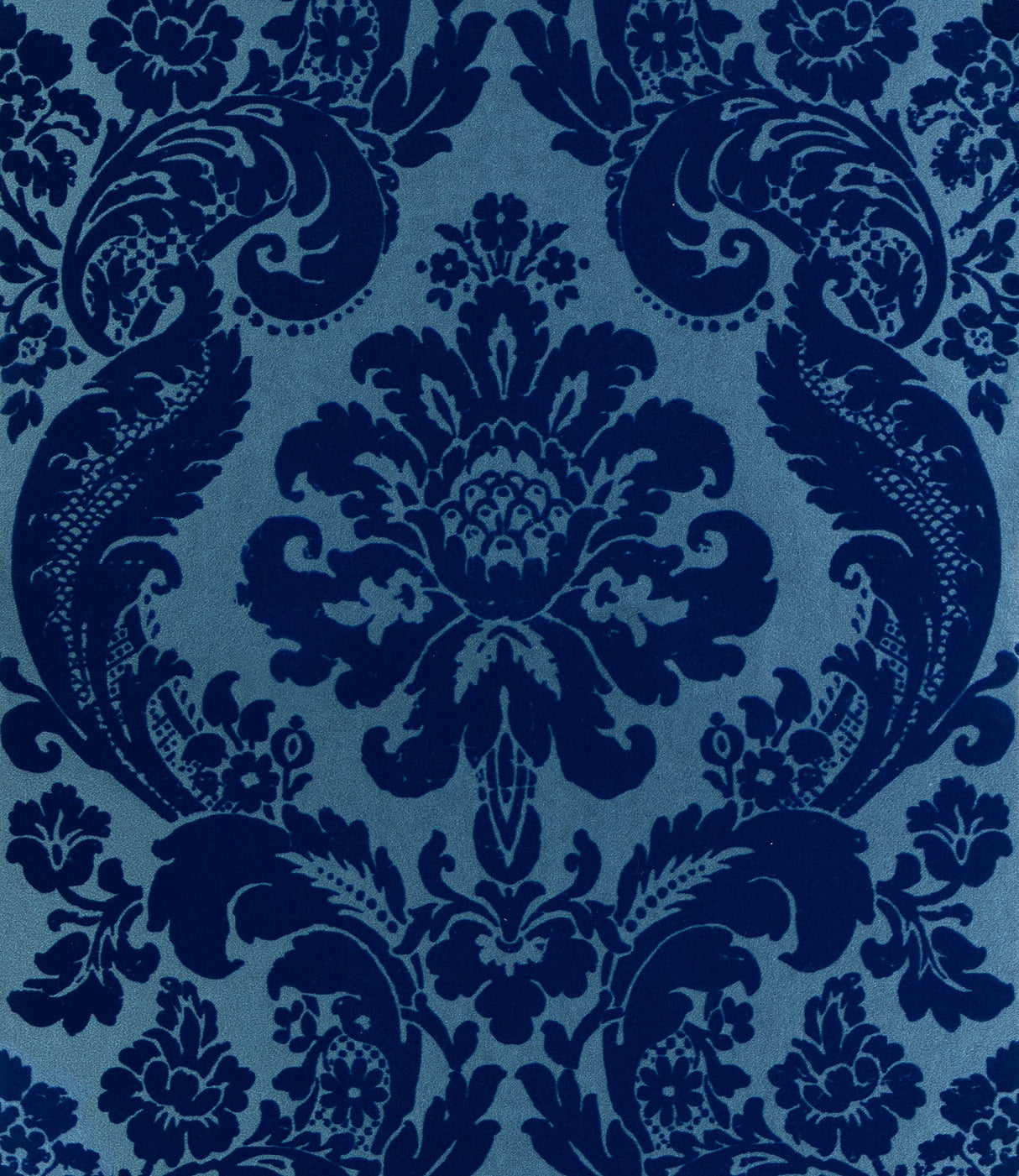 Shadow Blue Flocked Damask Wallpaper by A-Street Prints