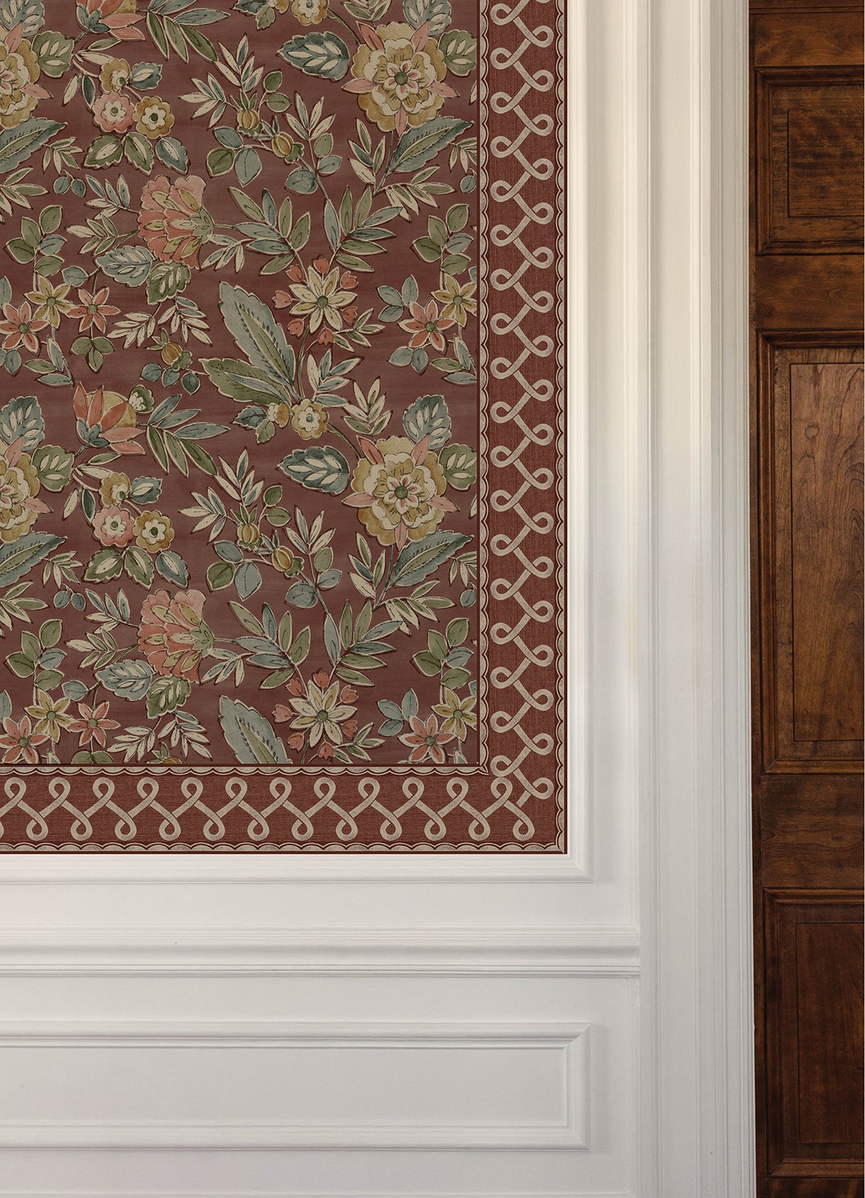 Scalloped Ribbon Red by Chesapeake Unpasted Non Woven Blend Washable Strippable Geometric Transitional Trim Wall Border 3.5 In x 15 Ft - 4148-14506