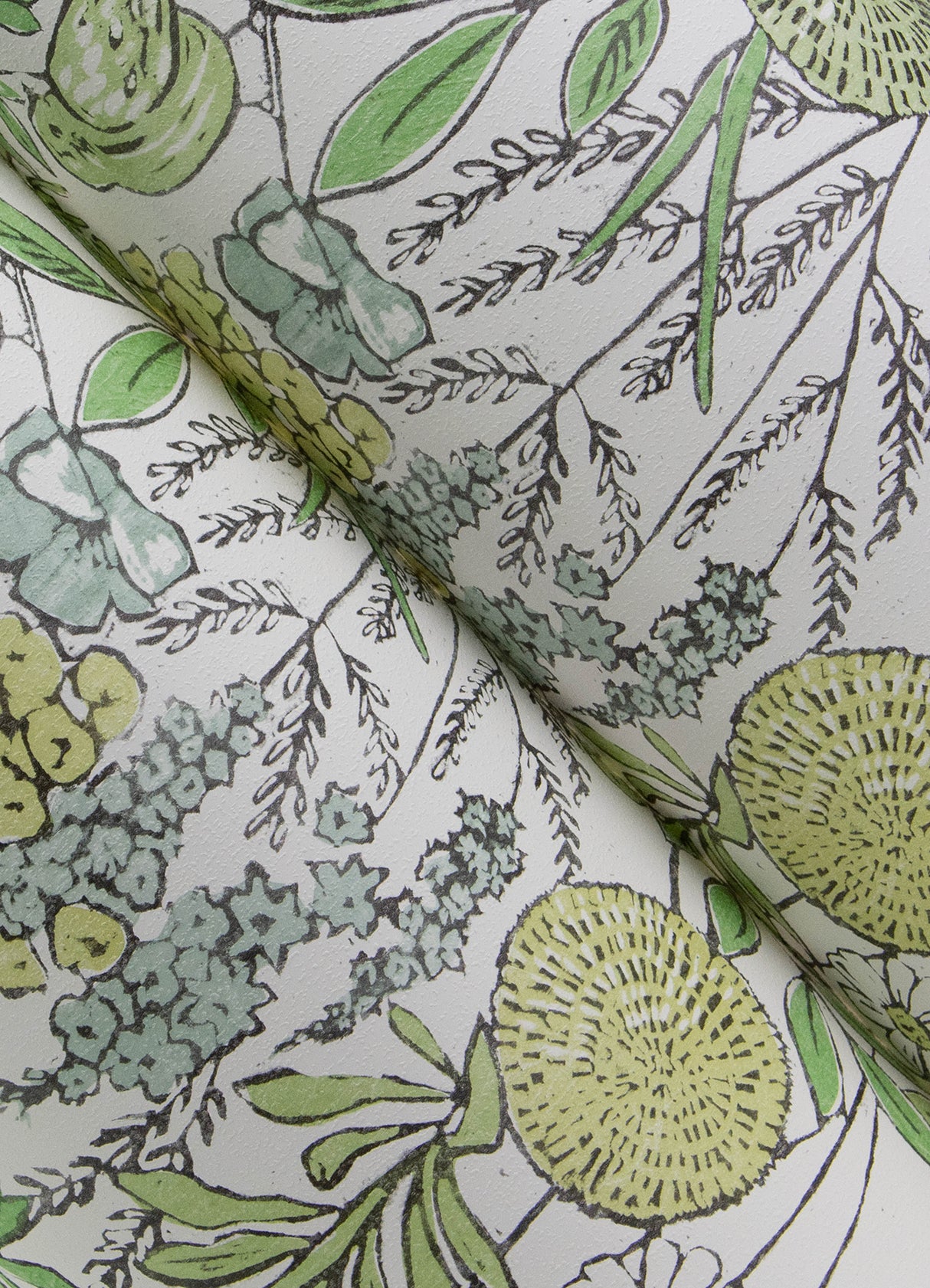 Goldfinch Green by Chesapeake Birds and Blooms Wallpaper – Brewster Home Fashions 4148-27412