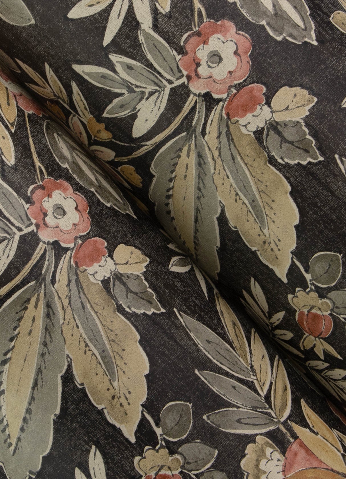 Begonia Black by Chesapeake Floral Trail Wallpaper – Brewster Home Fashions 4148-27421