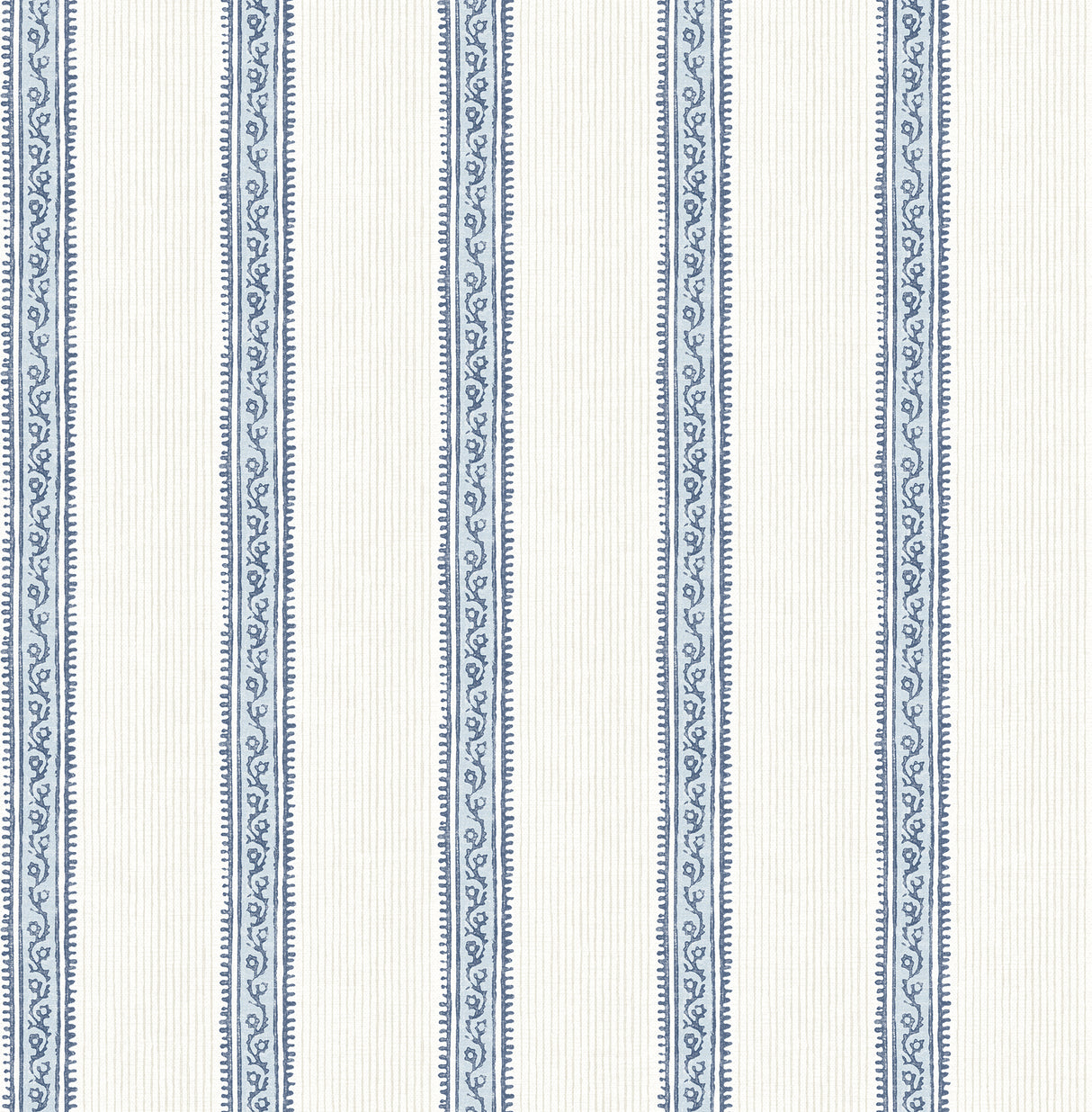 Mandevilla Blue Vine Stripe Wallpaper by Chesapeake