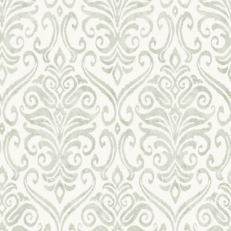 Adavu Sage Damask Wallpaper – Chesapeake 4148-27441