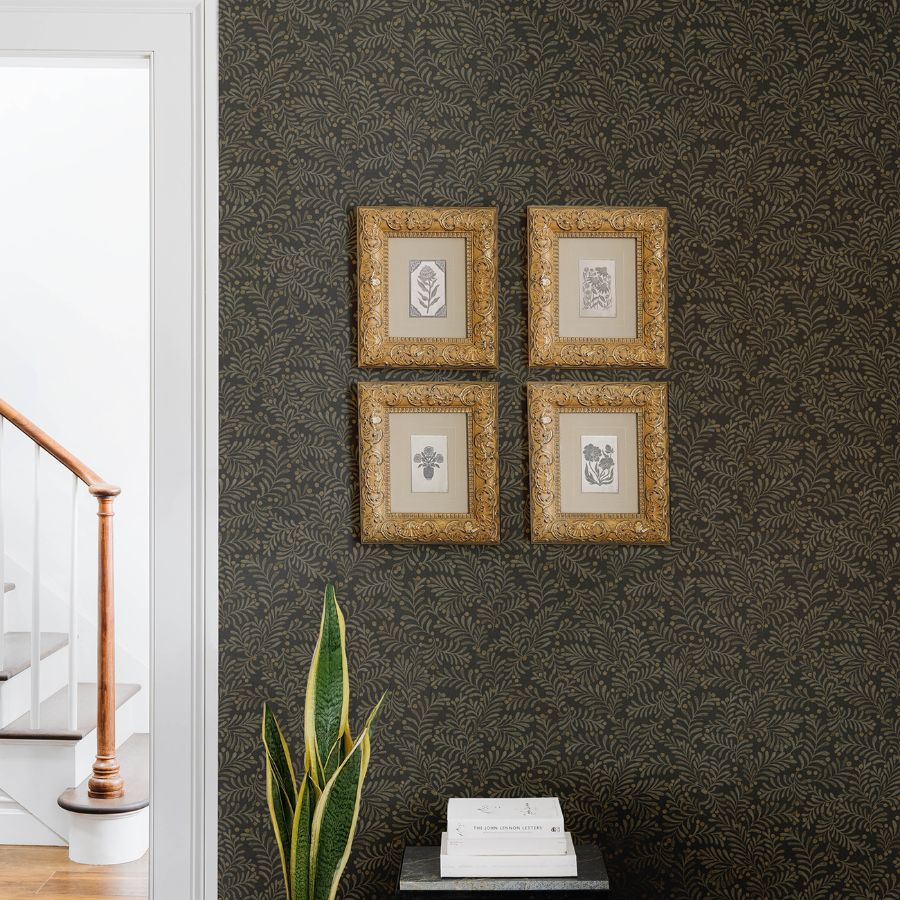 Chrysantha Black by Chesapeake Berry Branches Wallpaper – Brewster 4148-27442