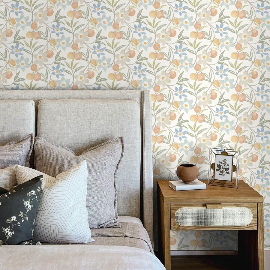 Passiflora Apricot by Chesapeake Fruit and Floral Wallpaper – Brewster Home Fashions 4148-27449
