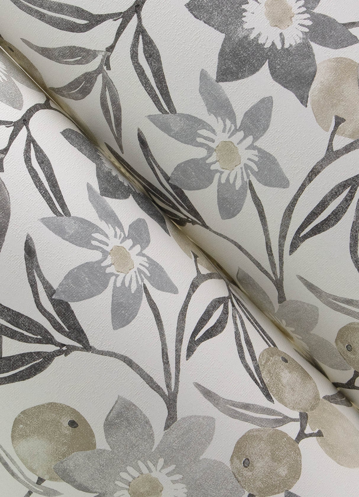 Passiflora Charcoal by Chesapeake Fruit and Floral Wallpaper- Brewster Home Fashions 4148-27451
