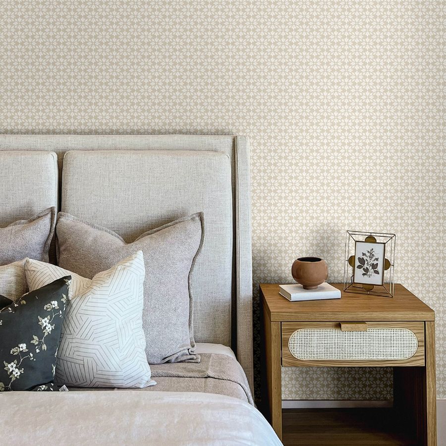 Phlox Grey by Chesapeake Floral Stamp Wallpaper- Brewster Home Fashions 4148-27454