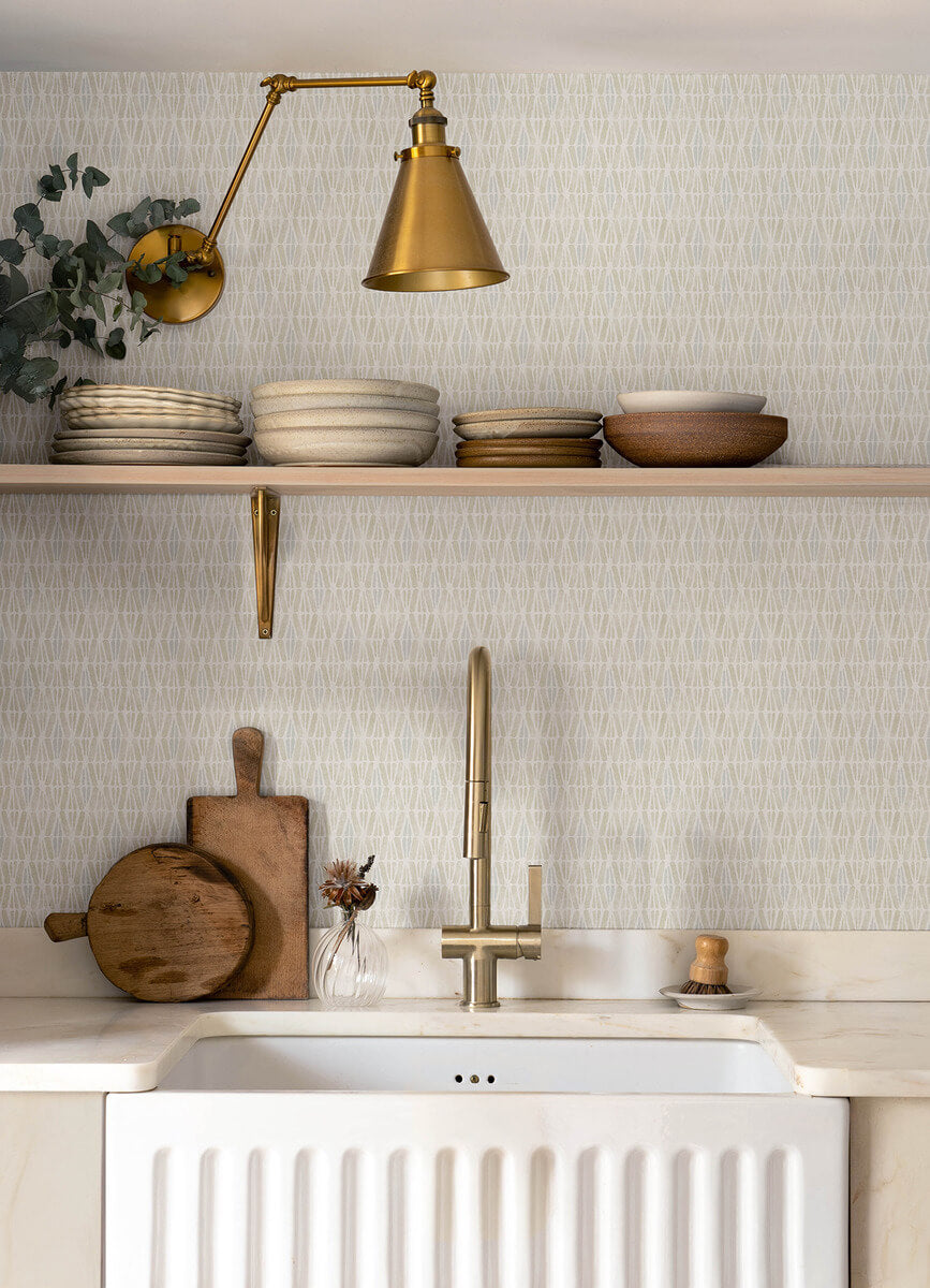 Nabi Beige by Chesapeake Geometric Wallpaper- Brewster Home Fashions 4148-27464