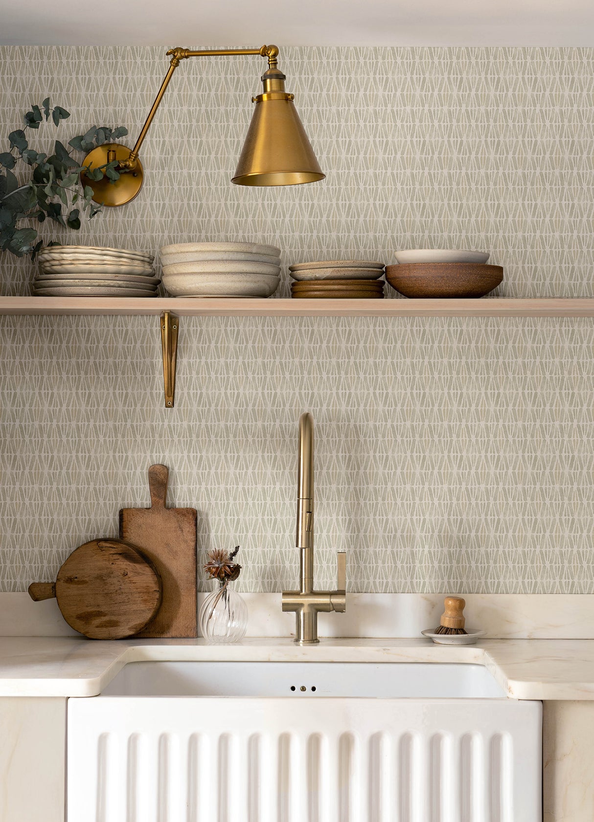 Nabi Neutral Geometric Wallpaper by Chesapeake Textured Geometric Sidewall- Brewster Home Fashions 4148-27465
