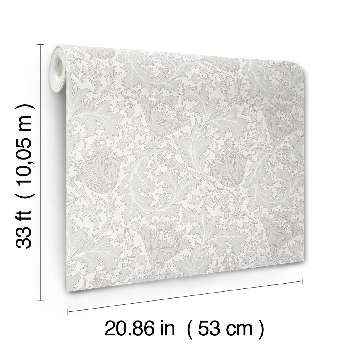Anemone Dove Floral Trail Wallpaper with Botanical Flower Pattern - A?Street Prints 4153-82001