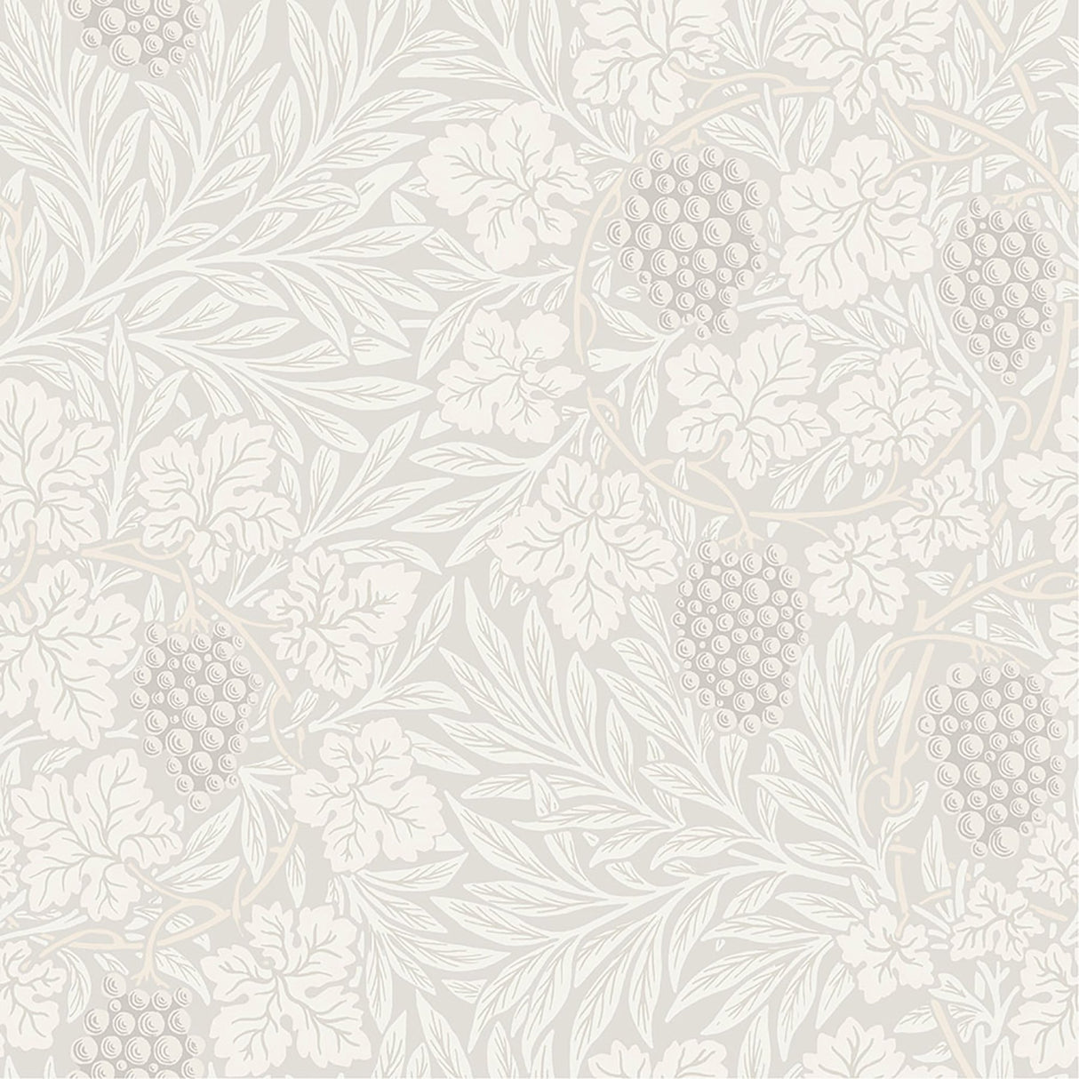Vine White Woodland Fruits Wallpaper with Botanical Vine and Grape Motif - Brewster 4153-82016