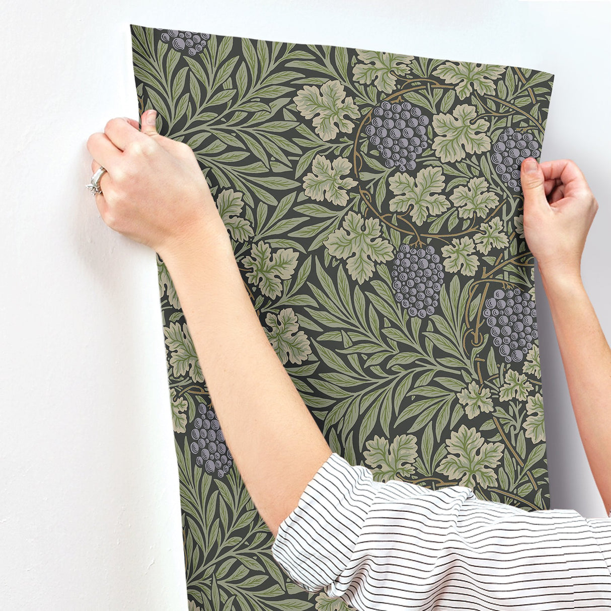 Vine Green Woodland Fruits Wallpaper with Traditional Botanical Vine Pattern - A-Street Prints 4153-82019