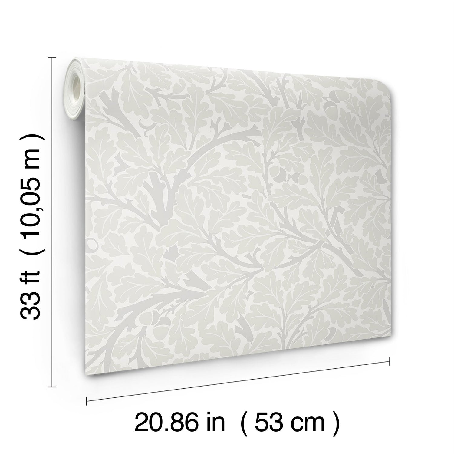 Oak Tree Dove Leaf Wallpaper in Grey Botanical Leaves - A-Street Prints 4153-82026