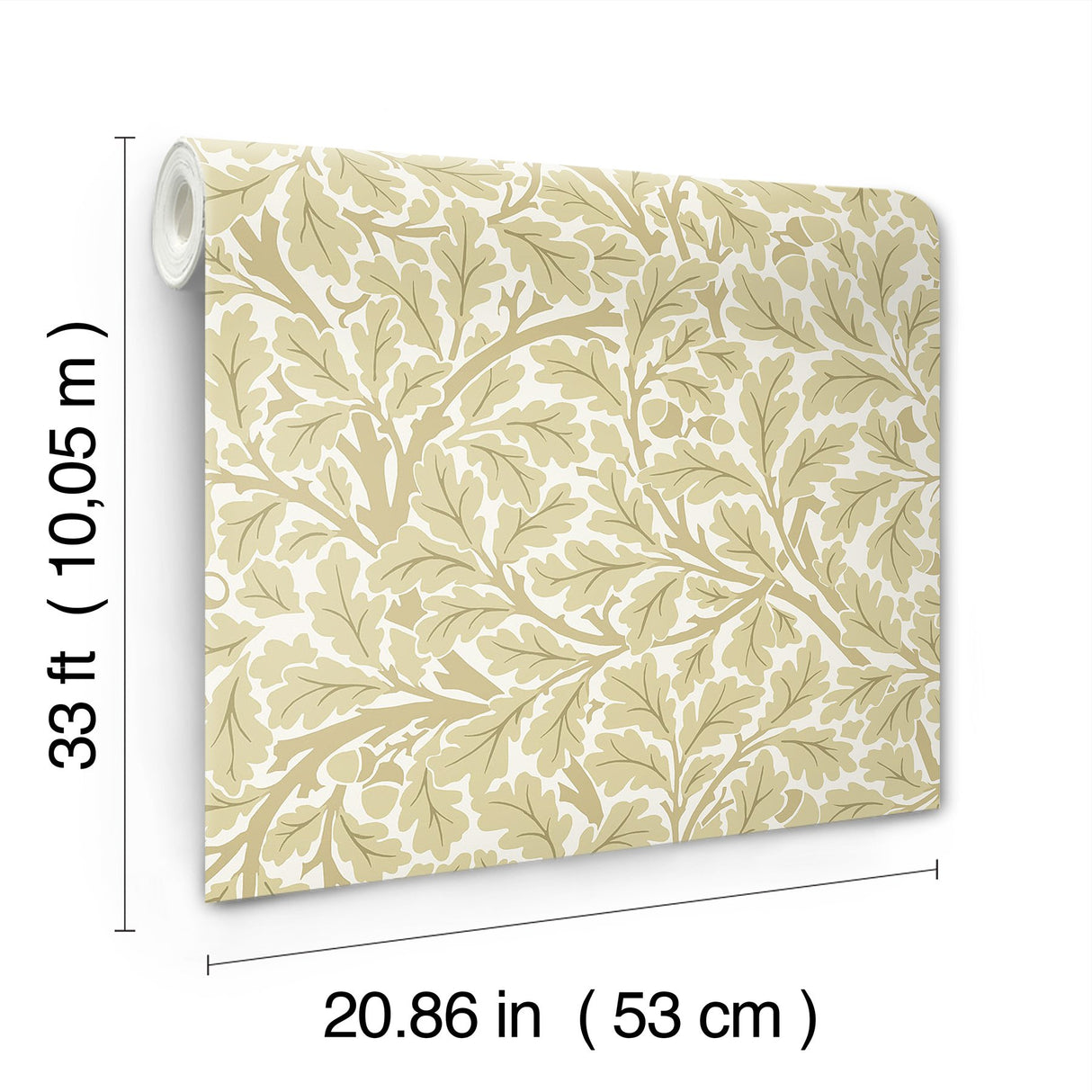Oak Tree Light Yellow Leaf Wallpaper with Botanical Leaf Motif - A-Street Prints 4153-82027
