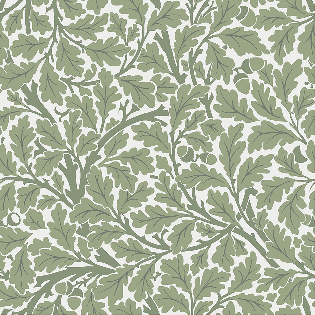 Oak Tree Green Leaf Wallpaper with Botanical Leaves Pattern - A-Street Prints 4153-82028