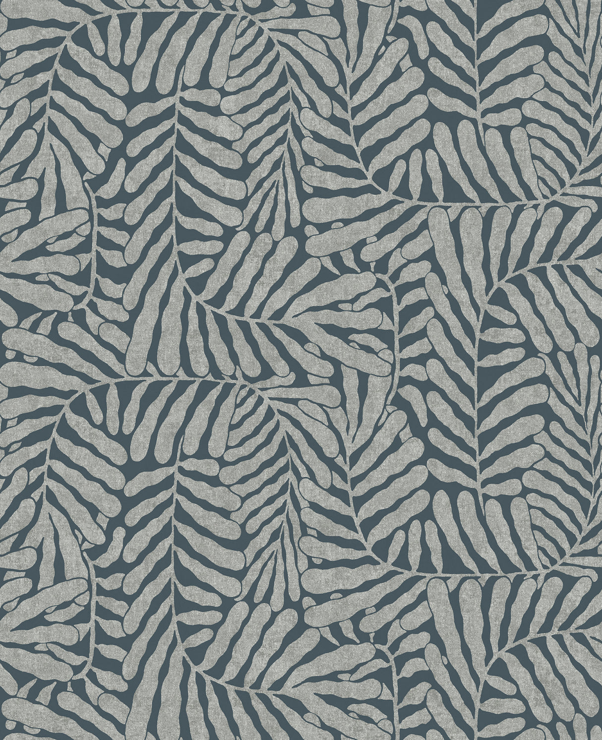 A-Street Prints Gabriel Teal Fern non woven wallpaper with metallic effect, roll and pattern view