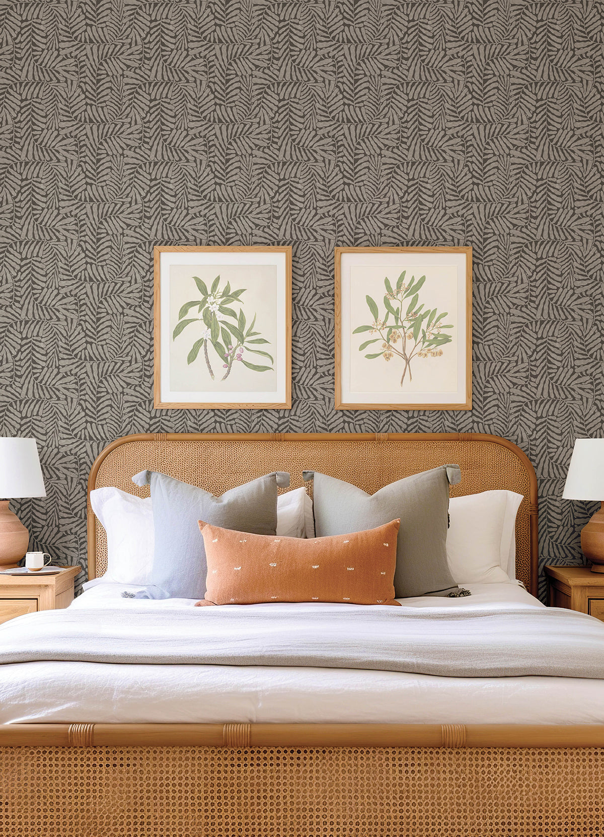 Gabriel Espresso by Scott Living Fern Wallpaper - A-Street Prints 4155-27313-Sample
