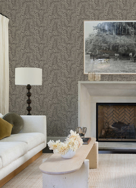 Gabriel Espresso by Scott Living Fern Wallpaper – A-Street Prints 4155-27313