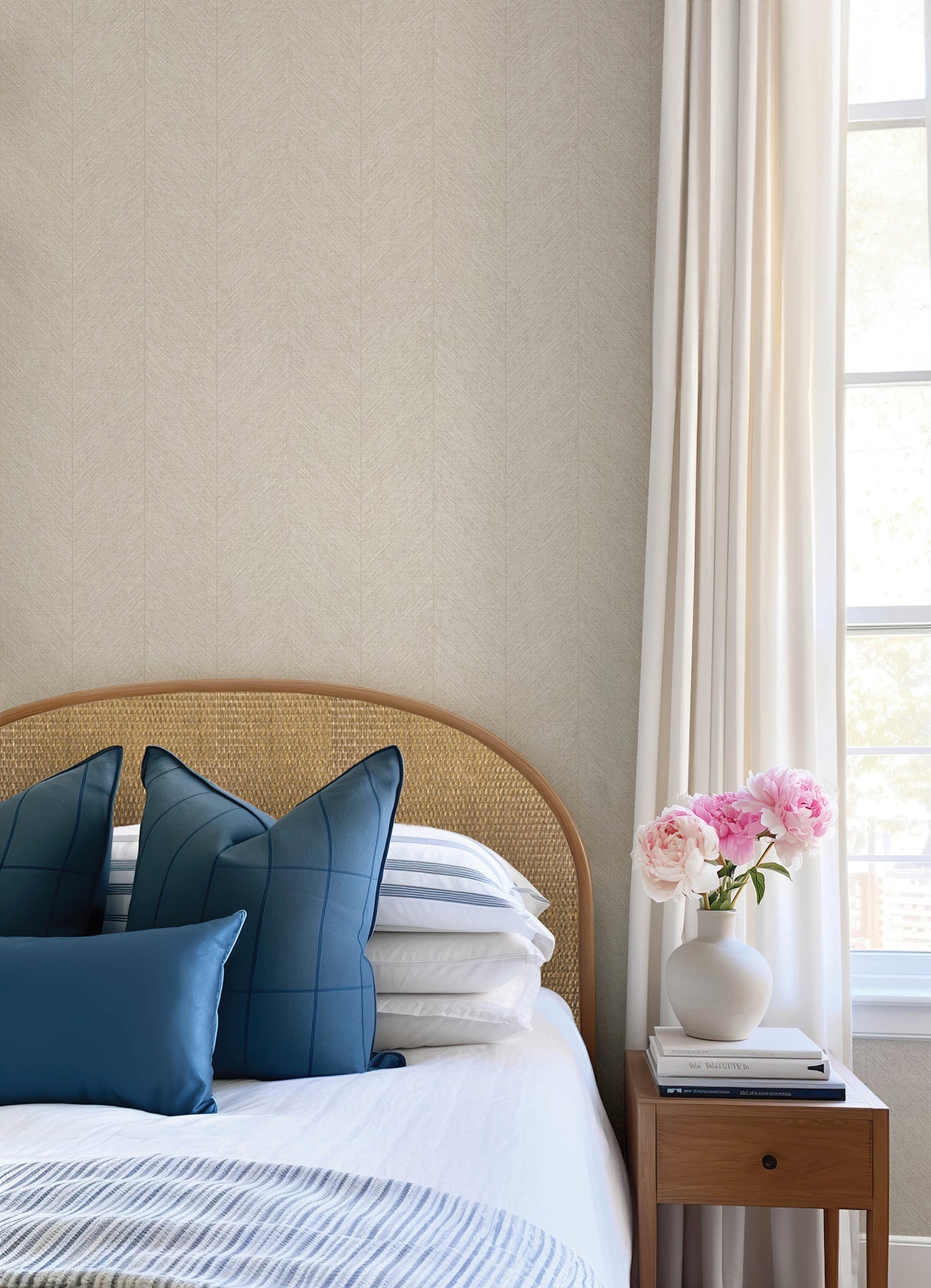 Kallam Beige by Scott Living Chevron Wallpaper – A-Street Prints 4155-27316