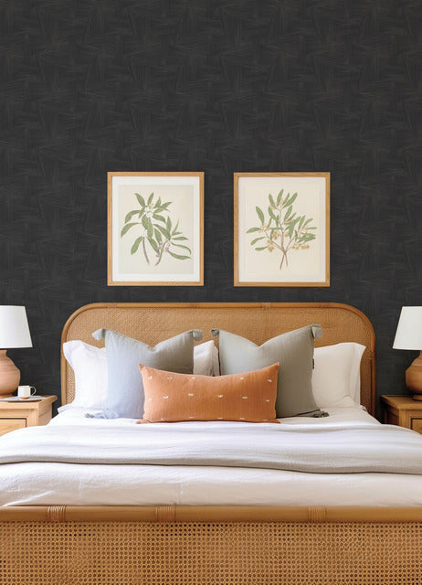 Reid Black by Scott Living Woven Geometric Wallpaper – A-Street Prints 4155-27330