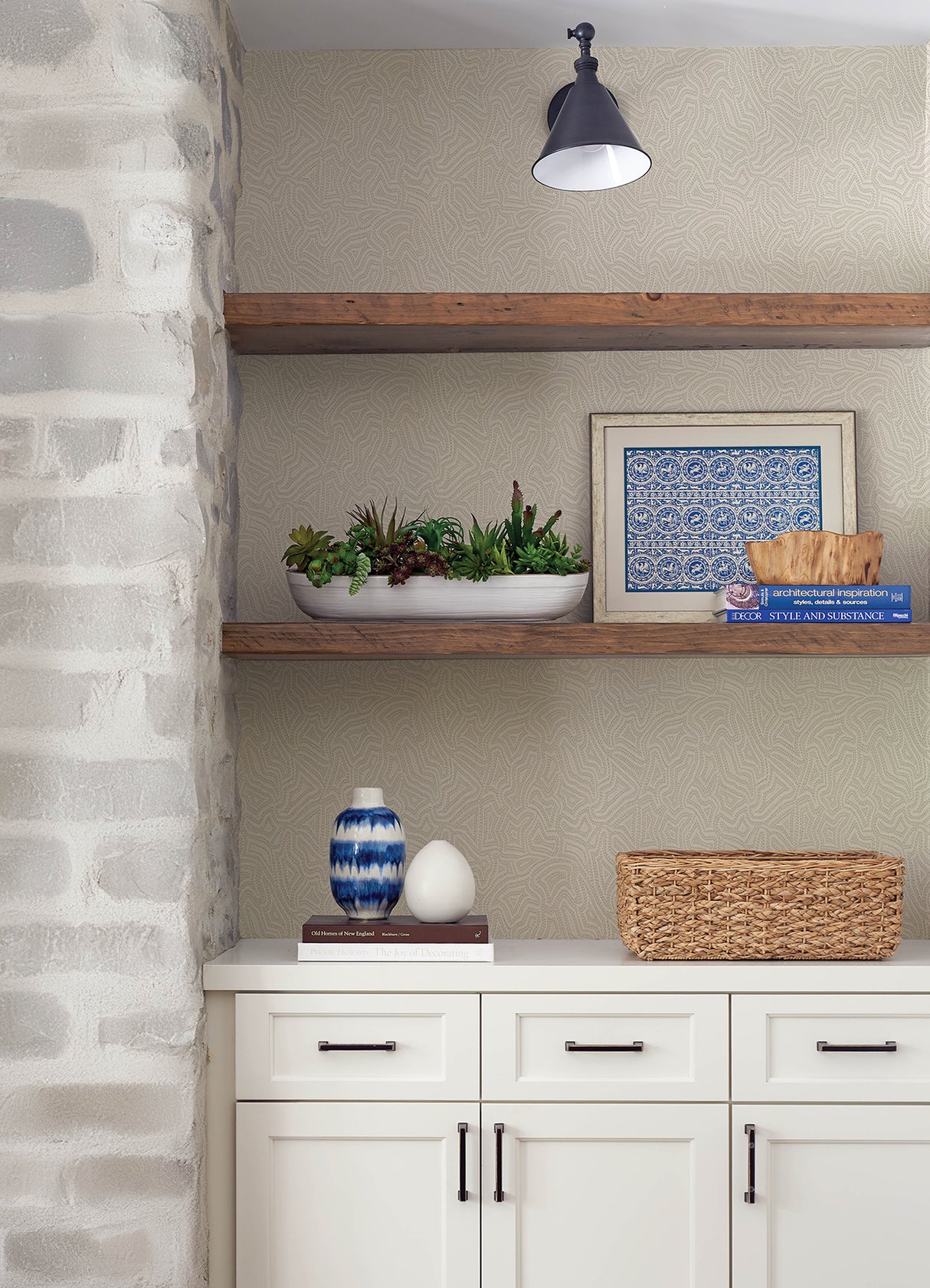 Hollenback Ivory by Scott Living Dotted Abstract Wallpaper – A-Street Prints 4155-27344