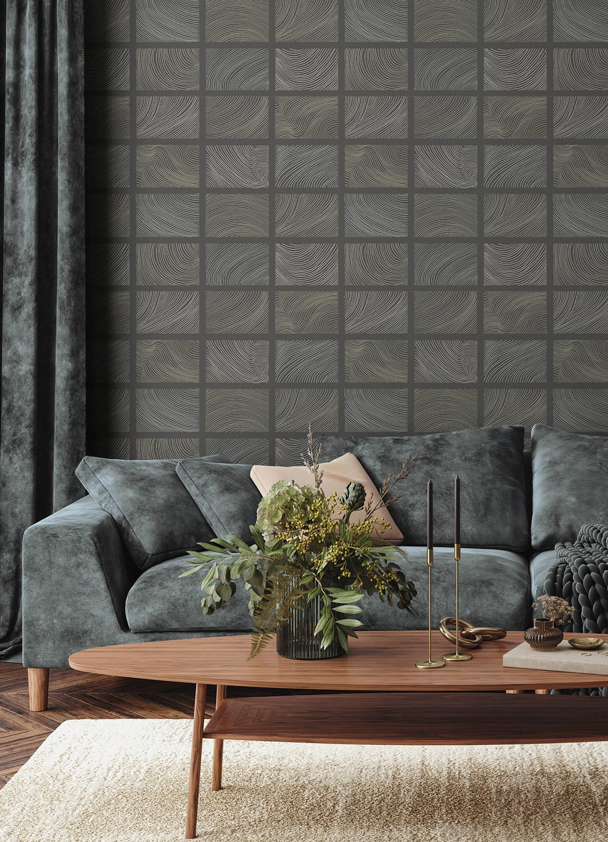 Bronson Slate by Scott Living Topography Wallpaper- A-Street Prints 4155-72801