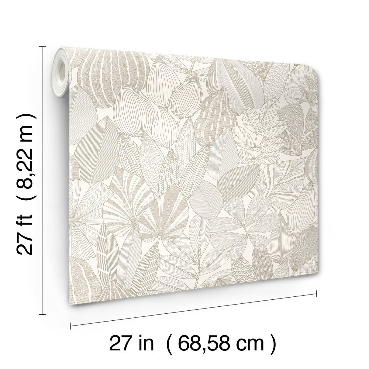 Mathias Taupe by Scott Living Botanical Wallpaper- A-Street Prints 4155-72808