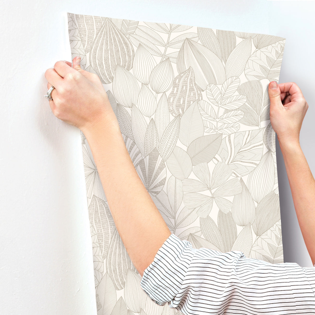 Mathias Taupe by Scott Living Botanical Wallpaper- A-Street Prints 4155-72808