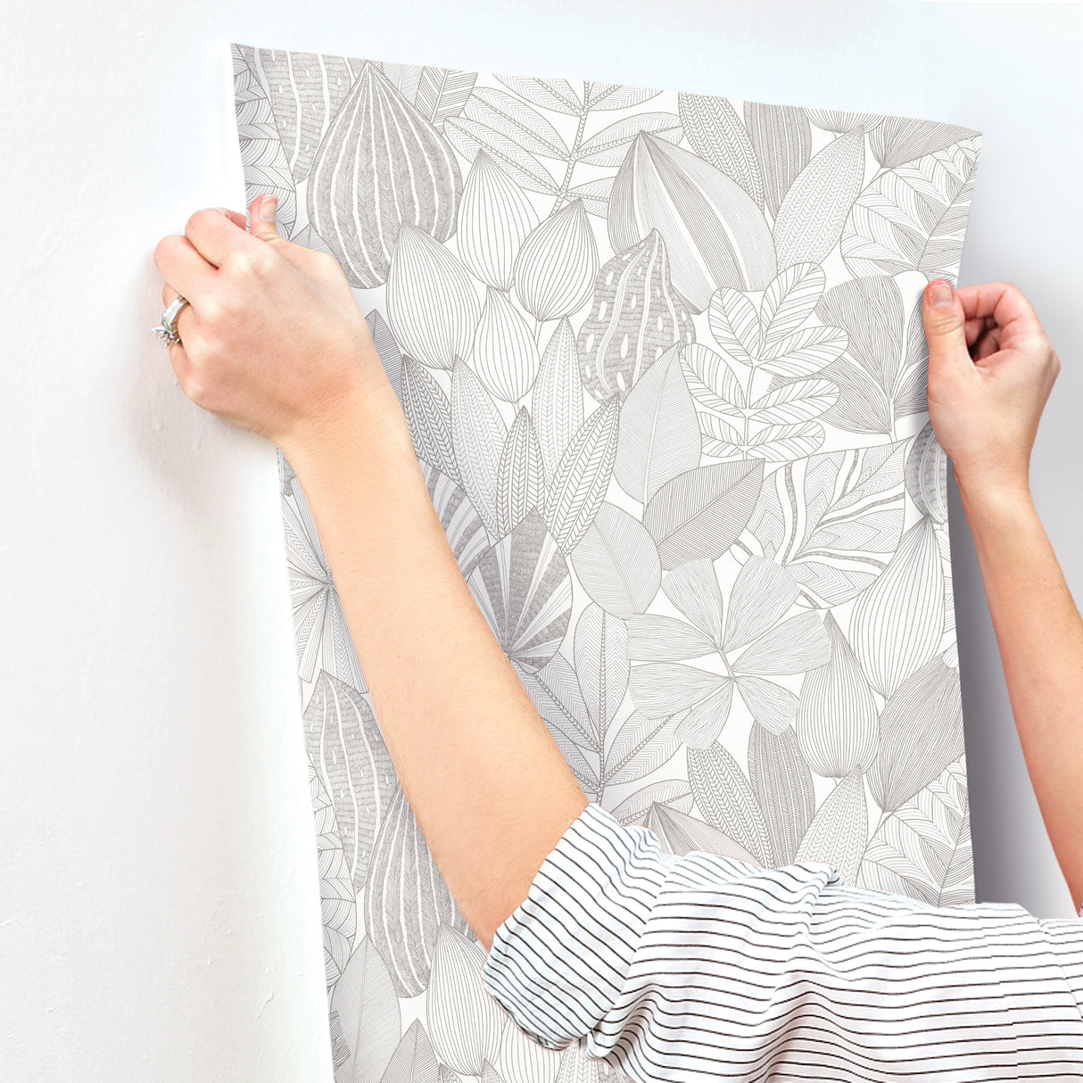 Mathias Grey by Scott Living Botanical Wallpaper – A-Street Prints 4155-72809