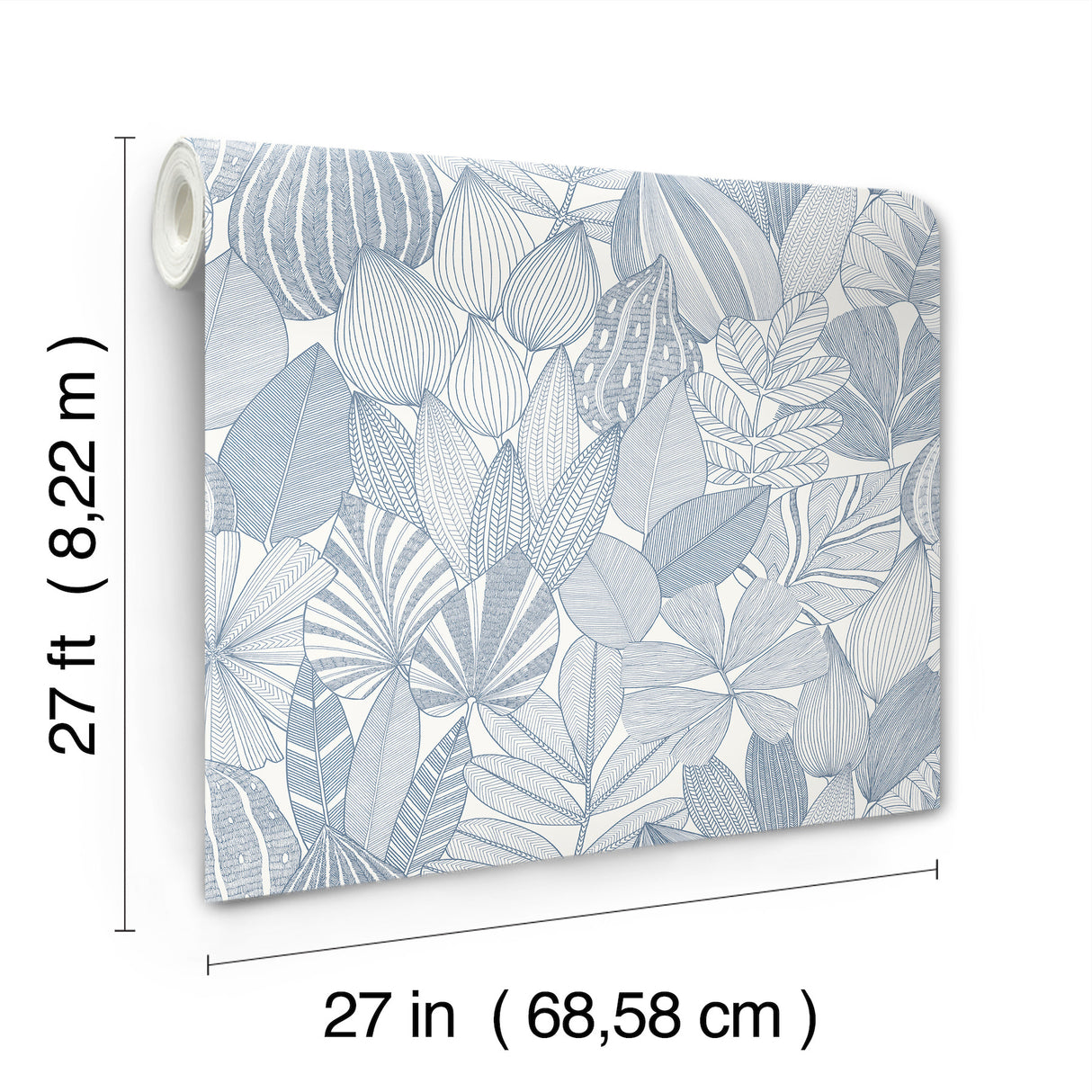 Mathias Blue by Scott Living Botanical Wallpaper- A-Street Prints 4155-72812