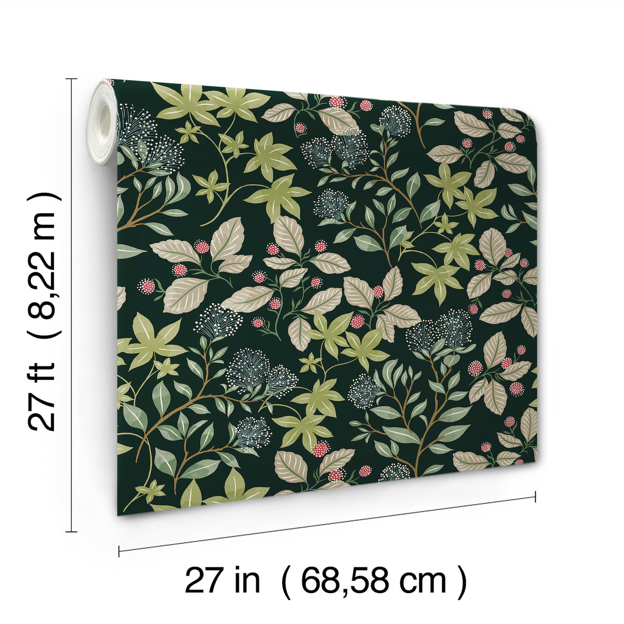 Mildred Evergreen by Scott Living Botanical Trail Wallpaper – A-Street Prints 4155-72813