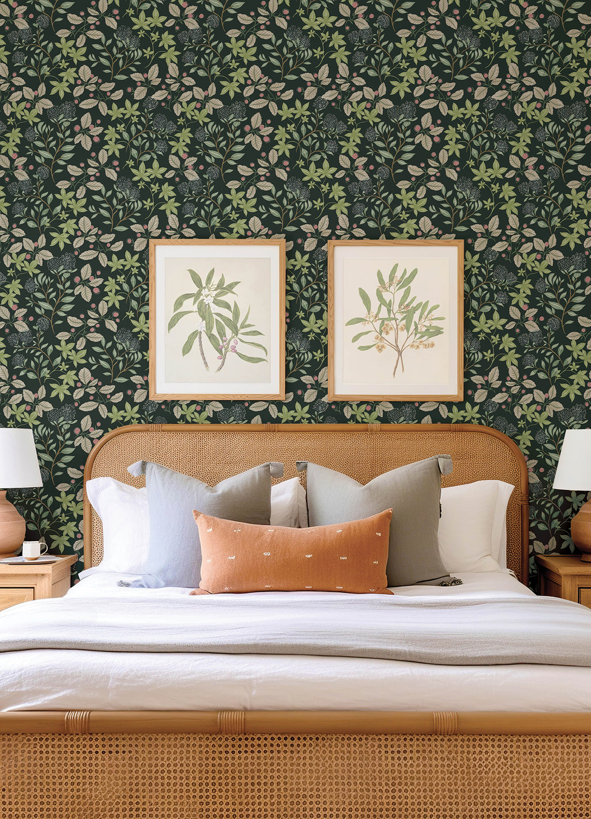Mildred Evergreen by Scott Living Botanical Trail Wallpaper - A-Street Prints 4155-72813-Sample