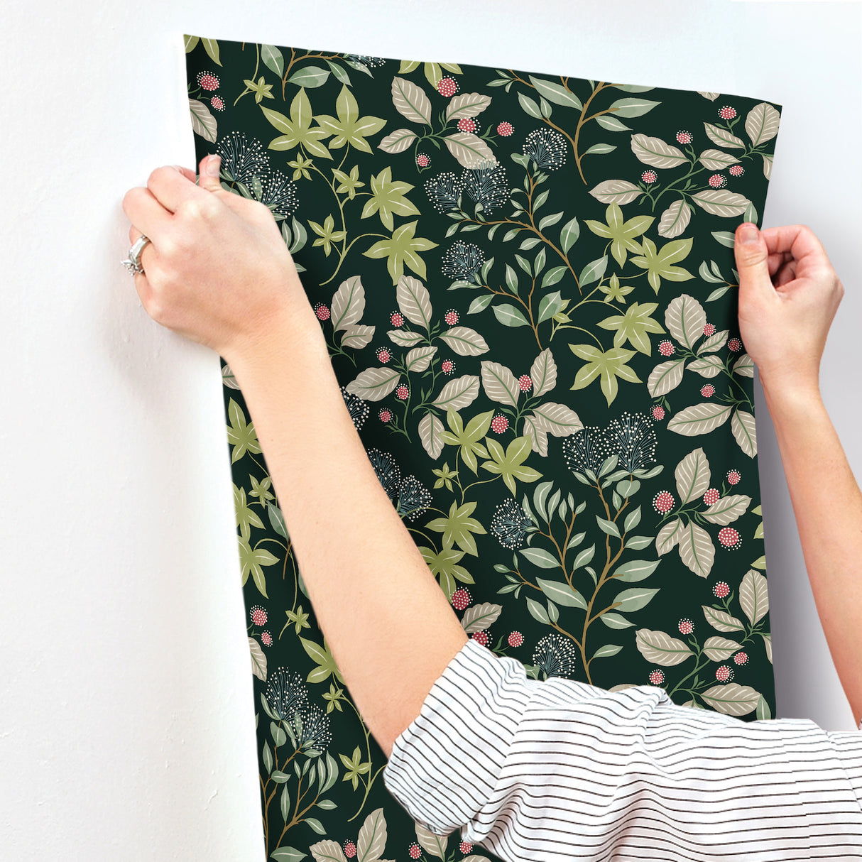 Mildred Evergreen by Scott Living Botanical Trail Wallpaper – A-Street Prints 4155-72813
