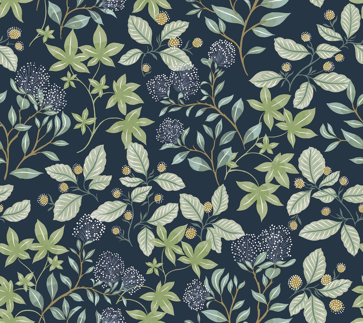 Mildred Indigo Botanical Trail Wallpaper by A-Street Prints