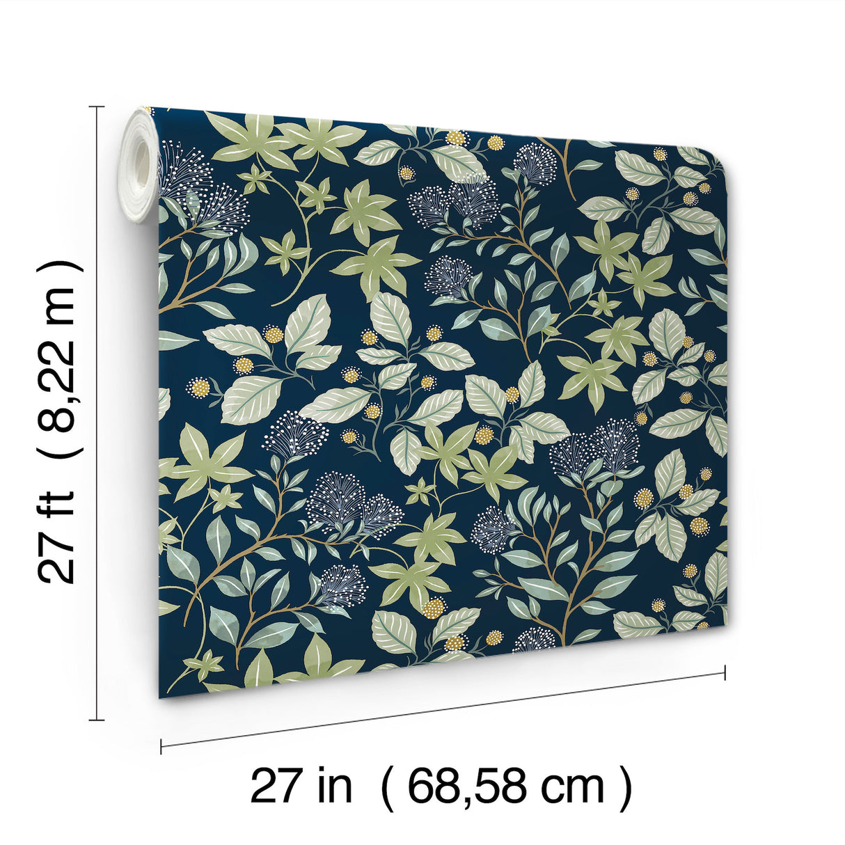 Mildred Indigo by Scott Living Botanical Trail Wallpaper- A-Street Prints 4155-72814