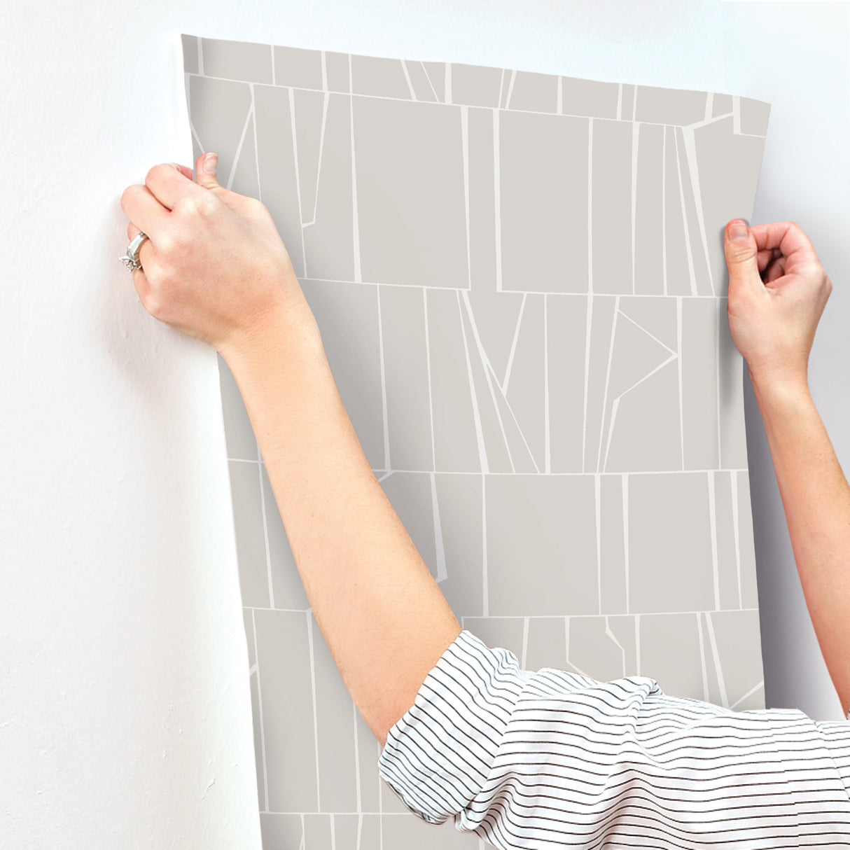 Huntington Silver by Scott Living Geometric Stripe Wallpaper- A-Street Prints 4155-72819