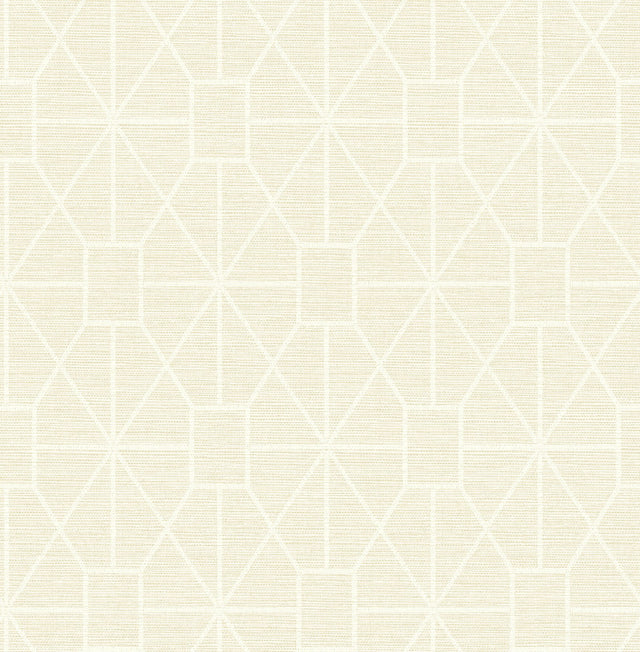 Stevenson Cream Trellis Wallpaper with Textured Metallic Raised Ink - Advantage 4157-25013