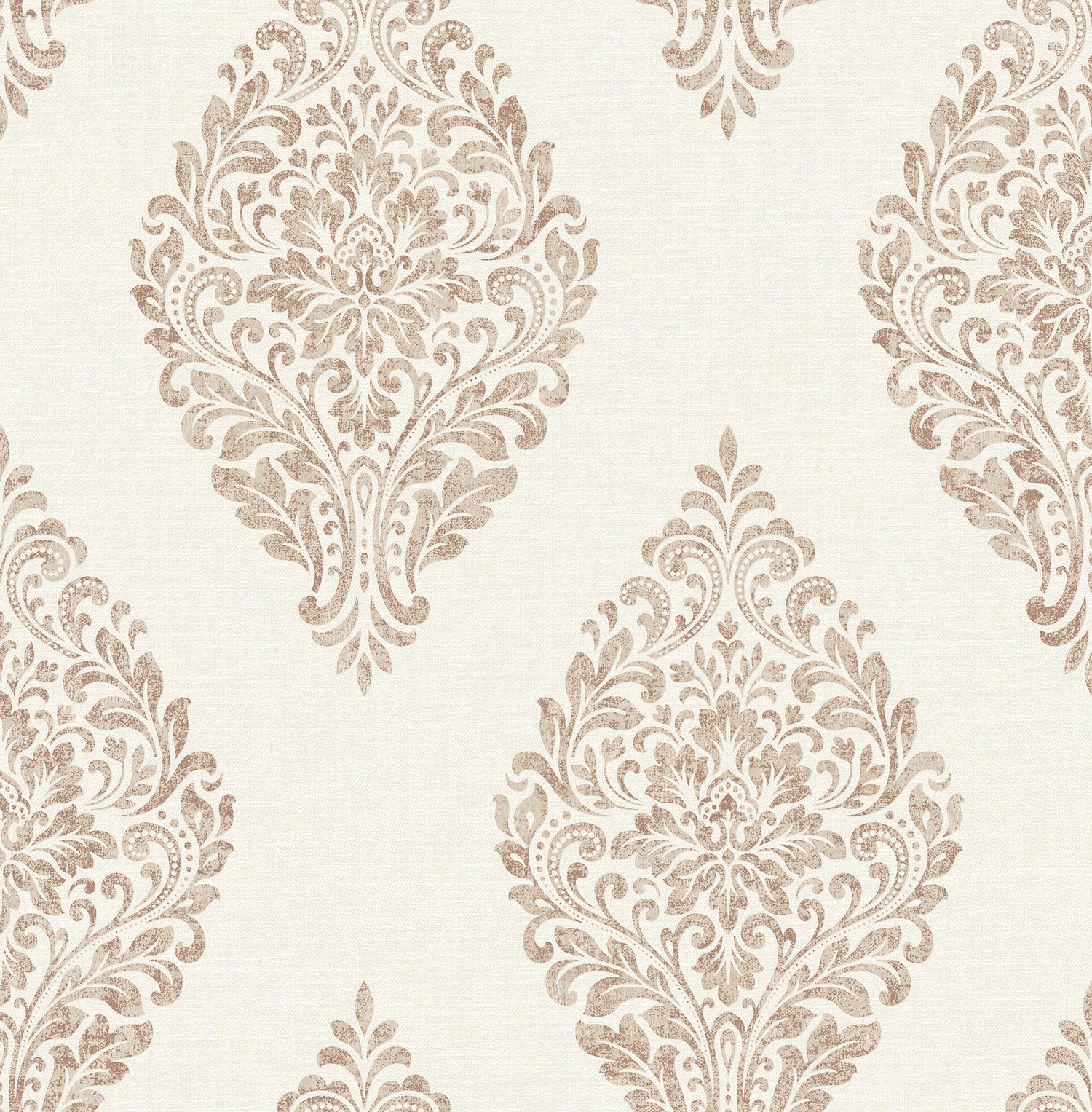 Gillian Copper Medallion Wallpaper with Metallic Textured Medallions - Advantage 4157-25045