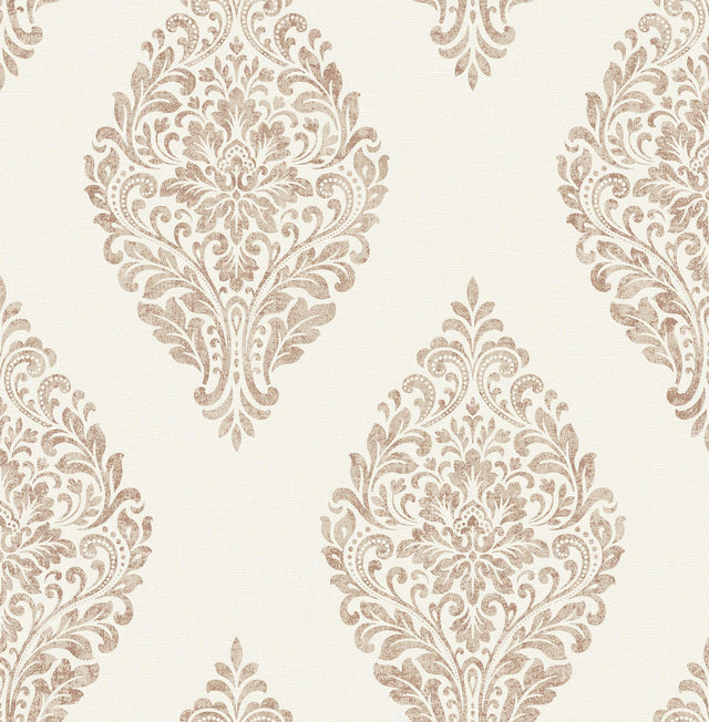 Gillian Copper Medallion Wallpaper with Metallic Textured Medallions - Advantage 4157-25045