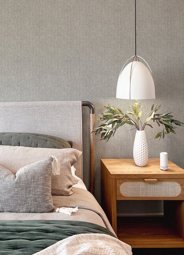 Ashbee Dark Grey Faux Tweed Wallpaper with Distressed Chevron in Masculine Style - Advantage 4157-26163