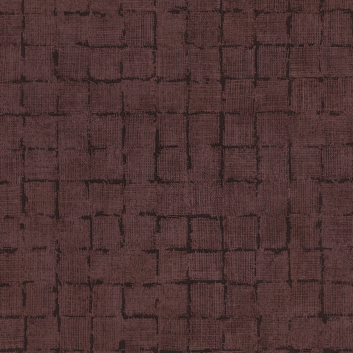 Blocks Burgundy Checkered Wallpaper with Textured Geometric Grid - Advantage 4157-333459