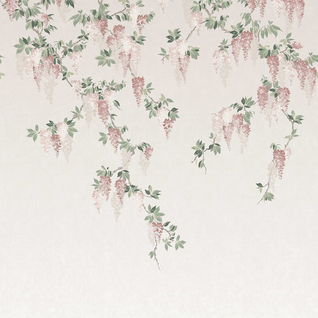 Wisteria Blush Wallpaper Mural with Whimsical Floral Wisteria Pattern - Advantage 4164-50939