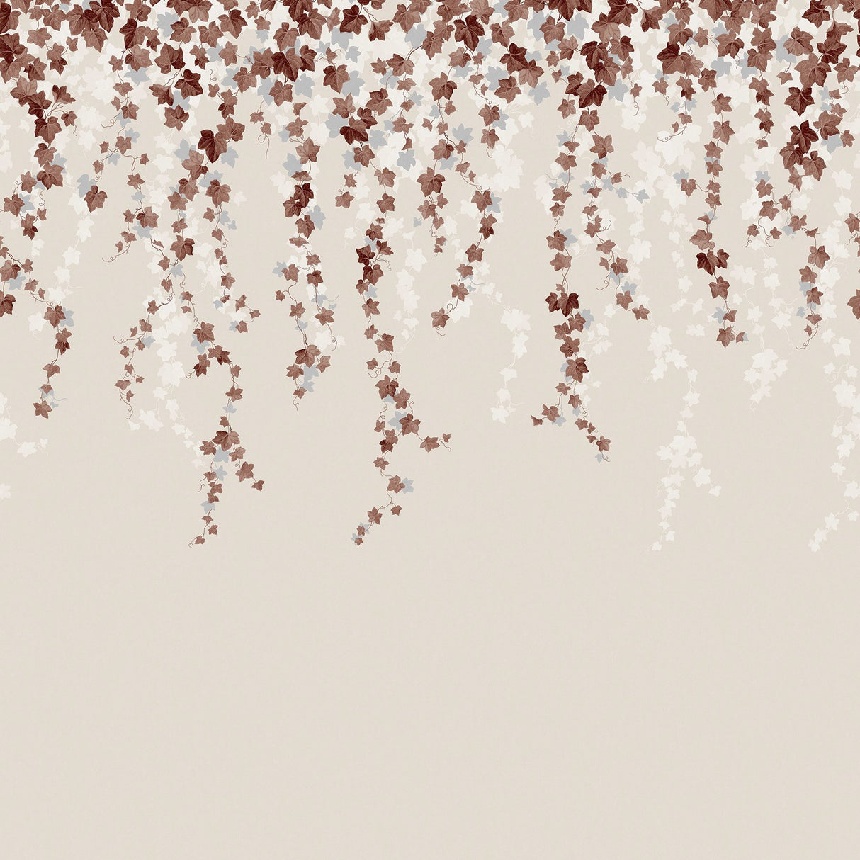 Trailing Ivy Brown Wall Mural with Country Nature Vines Motif - Advantage 4164-50941