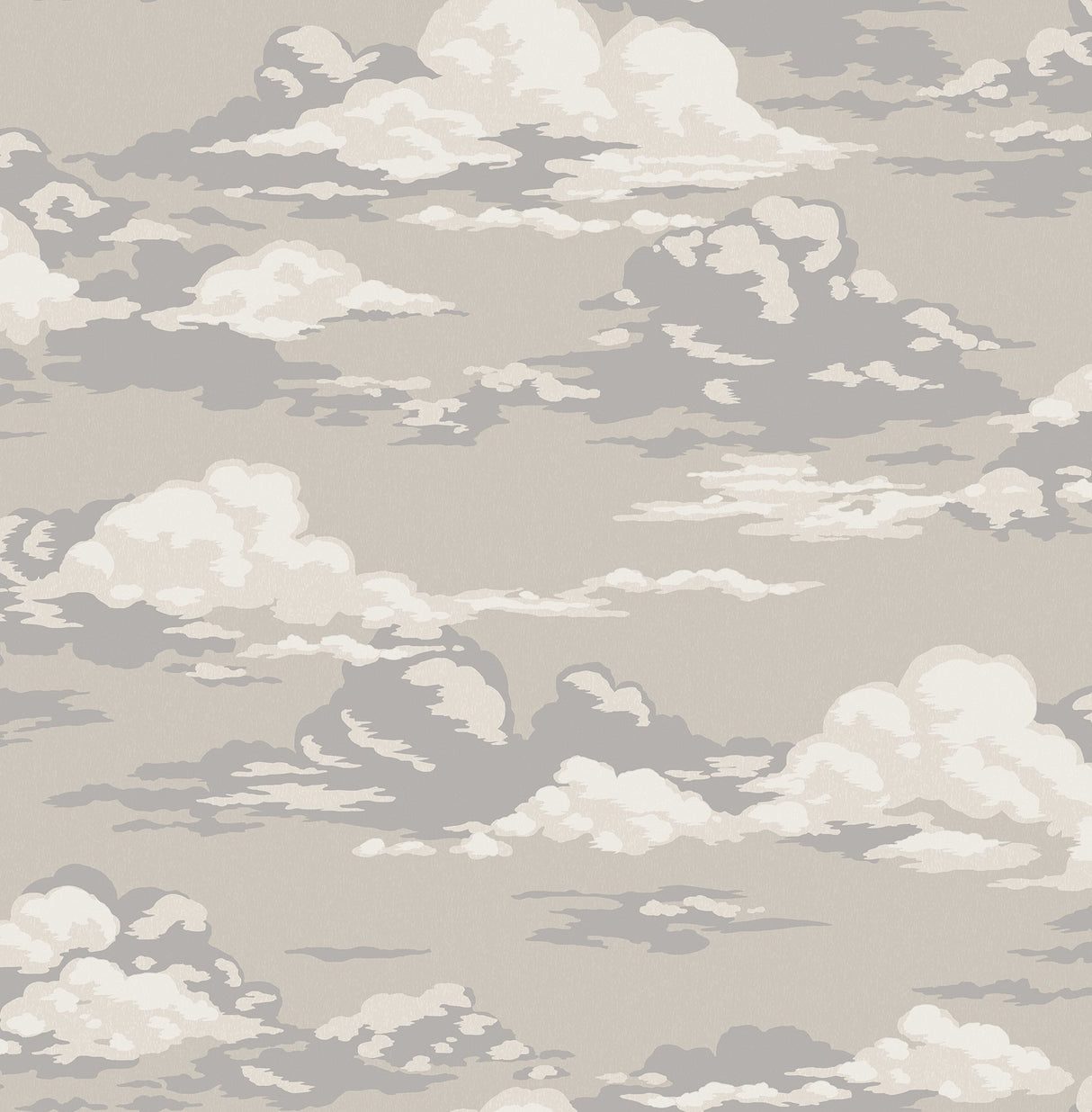 Cumulus Neutral Clouds Wallpaper with Whimsical Graphic Cloud Pattern - Advantage 4164-M1809