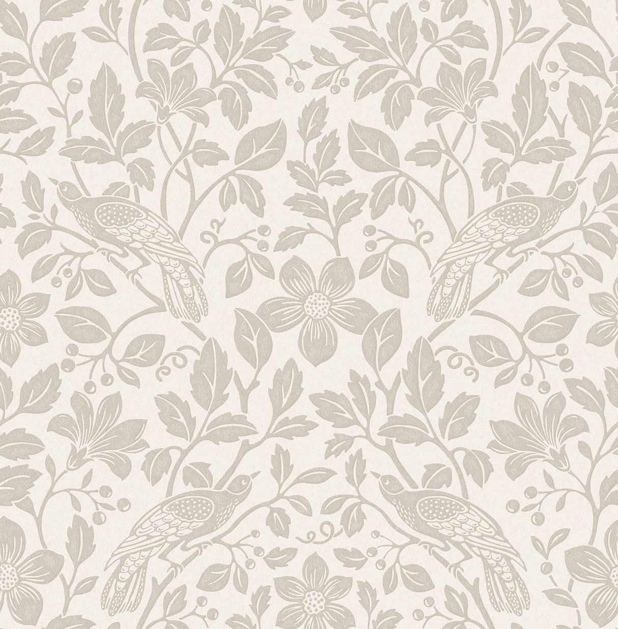 Marlow Bone Bird Vine Wallpaper with Farmhouse Birds Pattern - Advantage 4164-M1815
